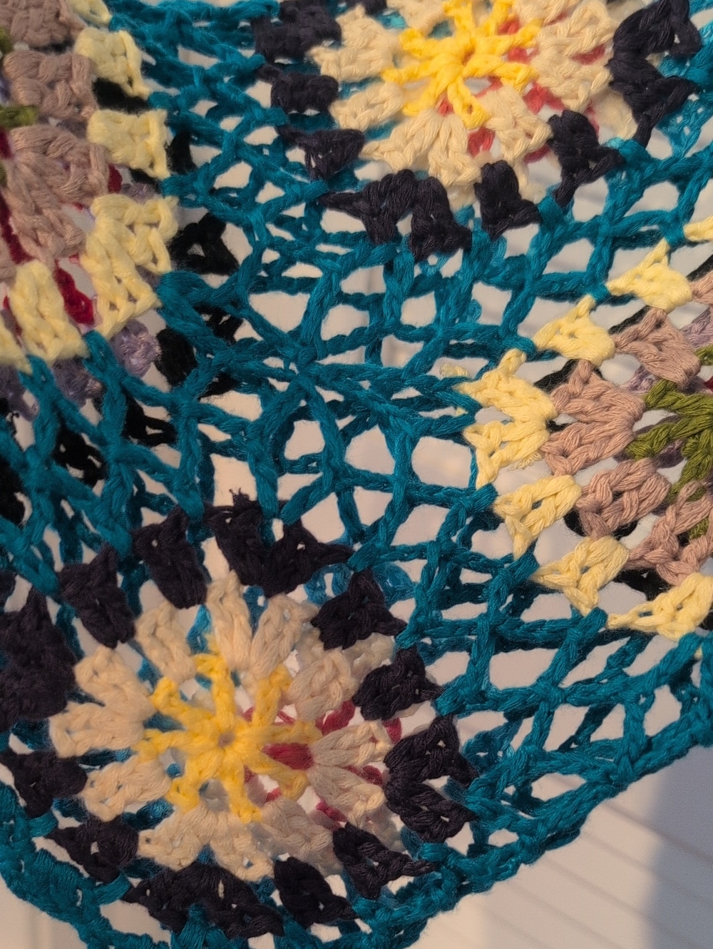Umgee Teal French Terry Top Crochet Sleeves NWT Size M - Picture 6 of 6